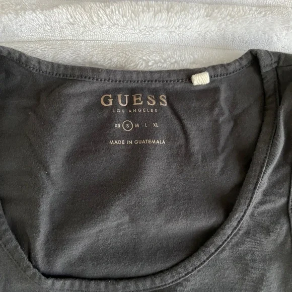 GUESS Tank Top Gray with Rose Gold Foil Skull Graphics size S - Picture 3 of 5